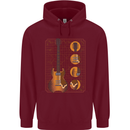 A Guitar Blueprint Music Rock n Roll Guitarist Childrens Kids Hoodie Maroon