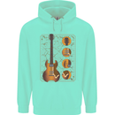 A Guitar Blueprint Music Rock n Roll Guitarist Childrens Kids Hoodie Peppermint