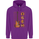 A Guitar Blueprint Music Rock n Roll Guitarist Childrens Kids Hoodie Purple