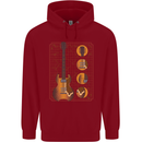 A Guitar Blueprint Music Rock n Roll Guitarist Childrens Kids Hoodie Red