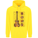 A Guitar Blueprint Music Rock n Roll Guitarist Childrens Kids Hoodie Yellow