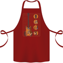 A Guitar Blueprint Music Rock n Roll Guitarist Cotton Apron 100% Organic Maroon