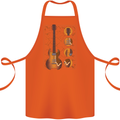 A Guitar Blueprint Music Rock n Roll Guitarist Cotton Apron 100% Organic Orange