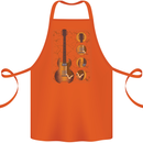 A Guitar Blueprint Music Rock n Roll Guitarist Cotton Apron 100% Organic Orange