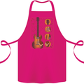 A Guitar Blueprint Music Rock n Roll Guitarist Cotton Apron 100% Organic Pink