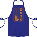 A Guitar Blueprint Music Rock n Roll Guitarist Cotton Apron 100% Organic Royal Blue