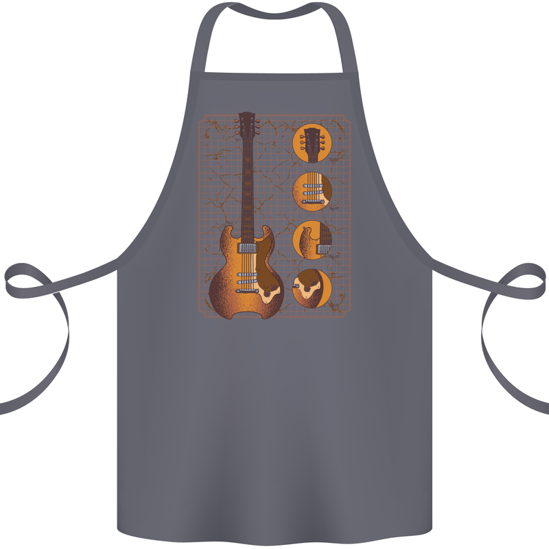 A Guitar Blueprint Music Rock n Roll Guitarist Cotton Apron 100% Organic Steel