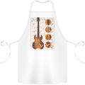 A Guitar Blueprint Music Rock n Roll Guitarist Cotton Apron 100% Organic White