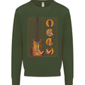 A Guitar Blueprint Music Rock n Roll Guitarist Kids Sweatshirt Jumper Forest Green