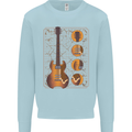 A Guitar Blueprint Music Rock n Roll Guitarist Kids Sweatshirt Jumper Light Blue