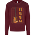 A Guitar Blueprint Music Rock n Roll Guitarist Kids Sweatshirt Jumper Maroon