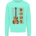 A Guitar Blueprint Music Rock n Roll Guitarist Kids Sweatshirt Jumper Peppermint