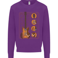 A Guitar Blueprint Music Rock n Roll Guitarist Kids Sweatshirt Jumper Purple