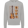 A Guitar Blueprint Music Rock n Roll Guitarist Kids Sweatshirt Jumper Sports Grey