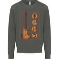 A Guitar Blueprint Music Rock n Roll Guitarist Kids Sweatshirt Jumper Storm Grey