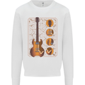 A Guitar Blueprint Music Rock n Roll Guitarist Kids Sweatshirt Jumper White