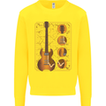 A Guitar Blueprint Music Rock n Roll Guitarist Kids Sweatshirt Jumper Yellow