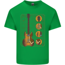 A Guitar Blueprint Music Rock n Roll Guitarist Kids T-Shirt Childrens Irish Green