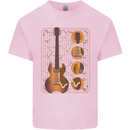 A Guitar Blueprint Music Rock n Roll Guitarist Kids T-Shirt Childrens Light Pink