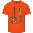 A Guitar Blueprint Music Rock n Roll Guitarist Kids T-Shirt Childrens Orange