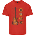 A Guitar Blueprint Music Rock n Roll Guitarist Kids T-Shirt Childrens Red
