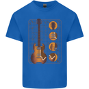 A Guitar Blueprint Music Rock n Roll Guitarist Kids T-Shirt Childrens Royal Blue