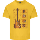 A Guitar Blueprint Music Rock n Roll Guitarist Kids T-Shirt Childrens Yellow
