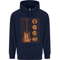 A Guitar Blueprint Music Rock n Roll Guitarist Mens 80% Cotton Hoodie Navy Blue