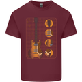 A Guitar Blueprint Music Rock n Roll Guitarist Mens Cotton T-Shirt Tee Top Maroon