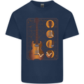 A Guitar Blueprint Music Rock n Roll Guitarist Mens Cotton T-Shirt Tee Top Navy Blue