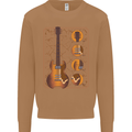 A Guitar Blueprint Music Rock n Roll Guitarist Mens Sweatshirt Jumper Caramel Latte