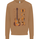A Guitar Blueprint Music Rock n Roll Guitarist Mens Sweatshirt Jumper Caramel Latte