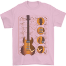 A Guitar Blueprint Music Rock n Roll Guitarist Mens T-Shirt 100% Cotton Light Pink