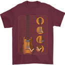 A Guitar Blueprint Music Rock n Roll Guitarist Mens T-Shirt 100% Cotton Maroon