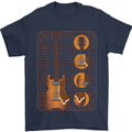 A Guitar Blueprint Music Rock n Roll Guitarist Mens T-Shirt 100% Cotton Navy Blue