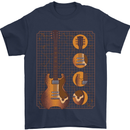A Guitar Blueprint Music Rock n Roll Guitarist Mens T-Shirt 100% Cotton Navy Blue