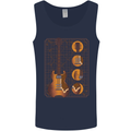 A Guitar Blueprint Music Rock n Roll Guitarist Mens Vest Tank Top Navy Blue
