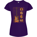 A Guitar Blueprint Music Rock n Roll Guitarist Womens Petite Cut T-Shirt Purple