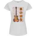 A Guitar Blueprint Music Rock n Roll Guitarist Womens Petite Cut T-Shirt White