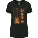 A Guitar Blueprint Music Rock n Roll Guitarist Womens Wider Cut T-Shirt Black