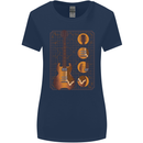 A Guitar Blueprint Music Rock n Roll Guitarist Womens Wider Cut T-Shirt Navy Blue
