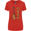 A Guitar Blueprint Music Rock n Roll Guitarist Womens Wider Cut T-Shirt Red