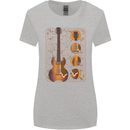 A Guitar Blueprint Music Rock n Roll Guitarist Womens Wider Cut T-Shirt Sports Grey