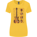 A Guitar Blueprint Music Rock n Roll Guitarist Womens Wider Cut T-Shirt Yellow