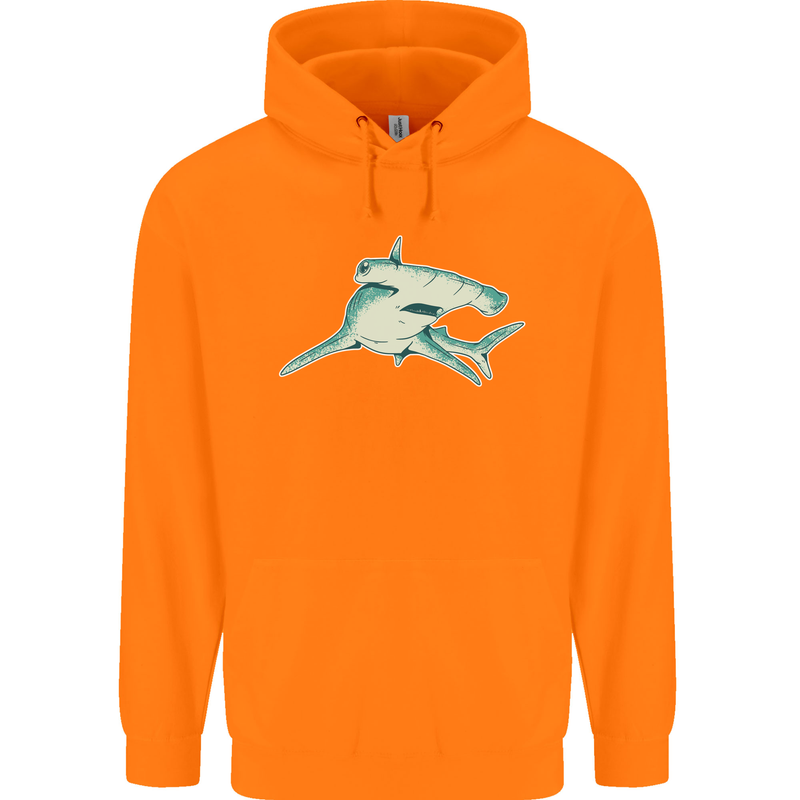 A Hammerhead Shark Childrens Kids Hoodie Orange