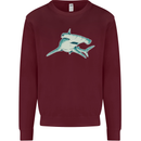 A Hammerhead Shark Kids Sweatshirt Jumper Maroon