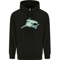 A Hammerhead Shark Mens 80% Cotton Hoodie Black