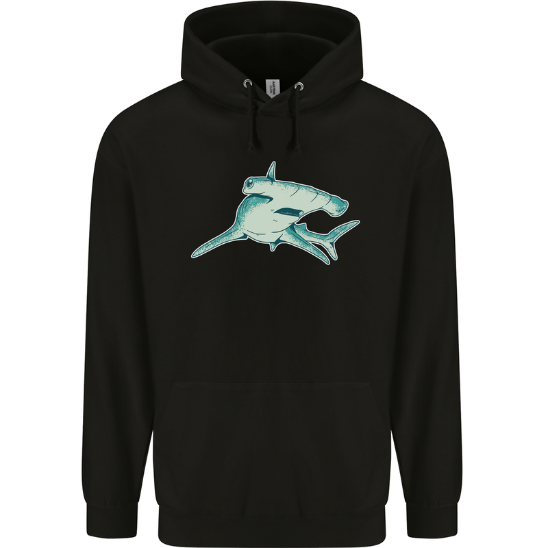 A Hammerhead Shark Mens 80% Cotton Hoodie Black