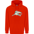 A Hammerhead Shark Mens 80% Cotton Hoodie Bright Red