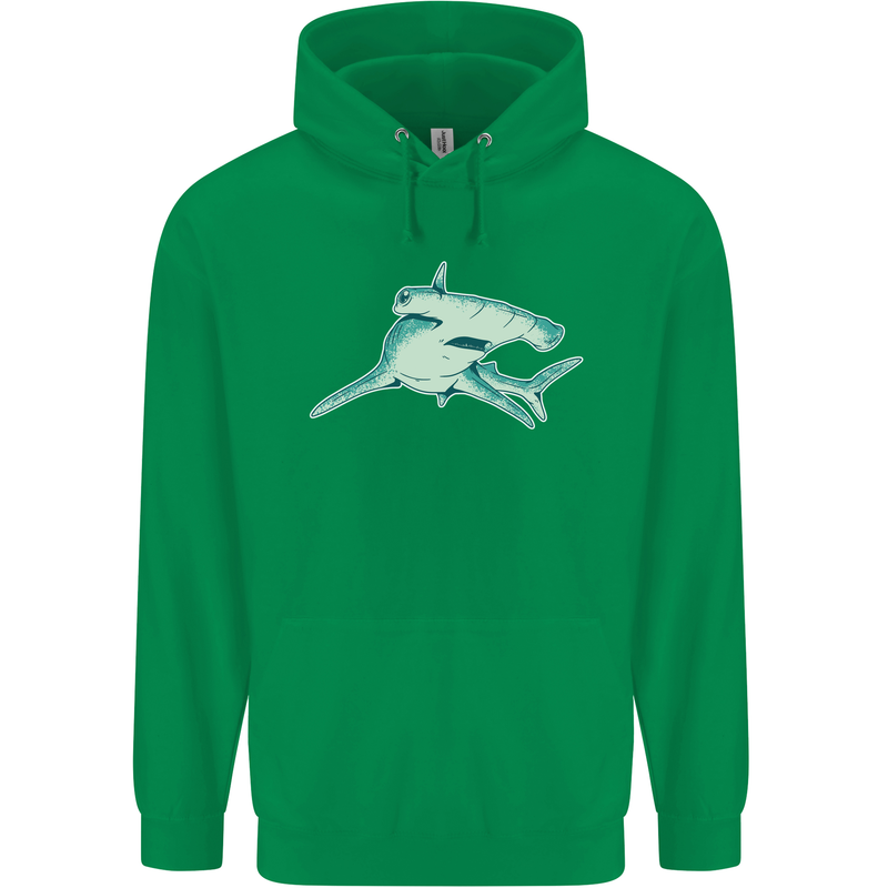 A Hammerhead Shark Mens 80% Cotton Hoodie Irish Green